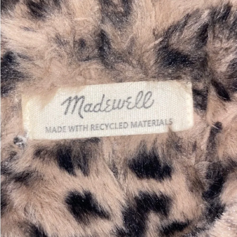 MADEWELL Leopard Cheetah Animal Print Quilted Plush Faux Fur Slippers Size 5 - Picture 12 of 13